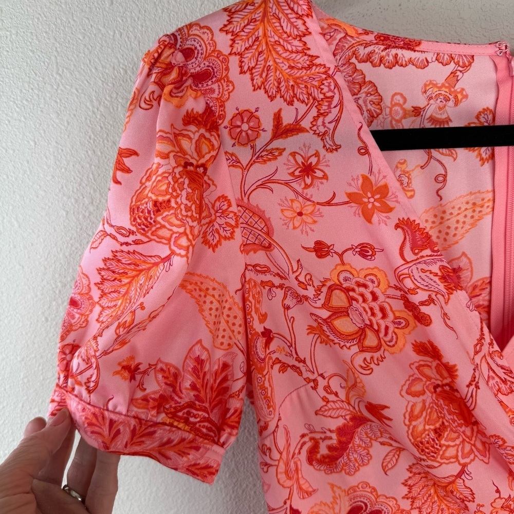 NWOT CINQ A SEPT Kay Floral-Print Midi-Dress English Rose Multi Boho Women’s 0 - Picture 5 of 14